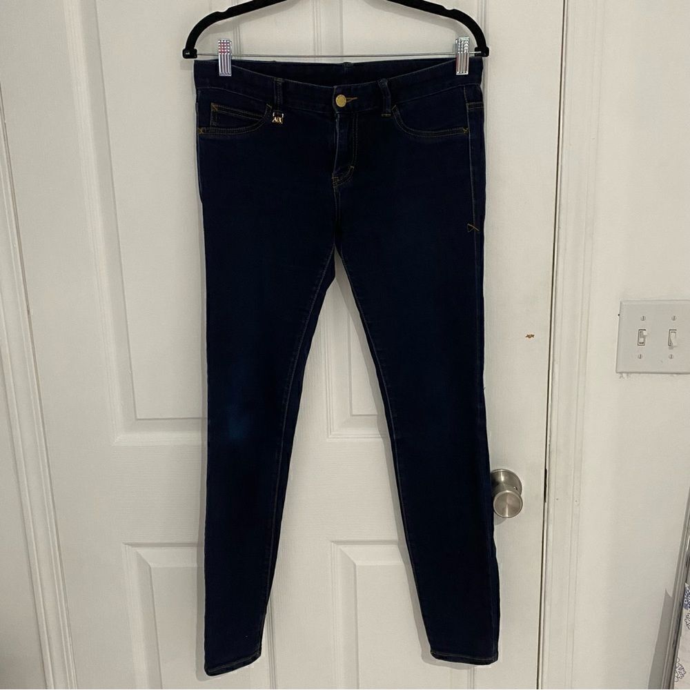 Armani Exchange Blue Low Rise Stretch‎ Skinny Jeans Women's Size 8